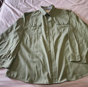 Wrangler Western Olive Green Button-Up Shirt